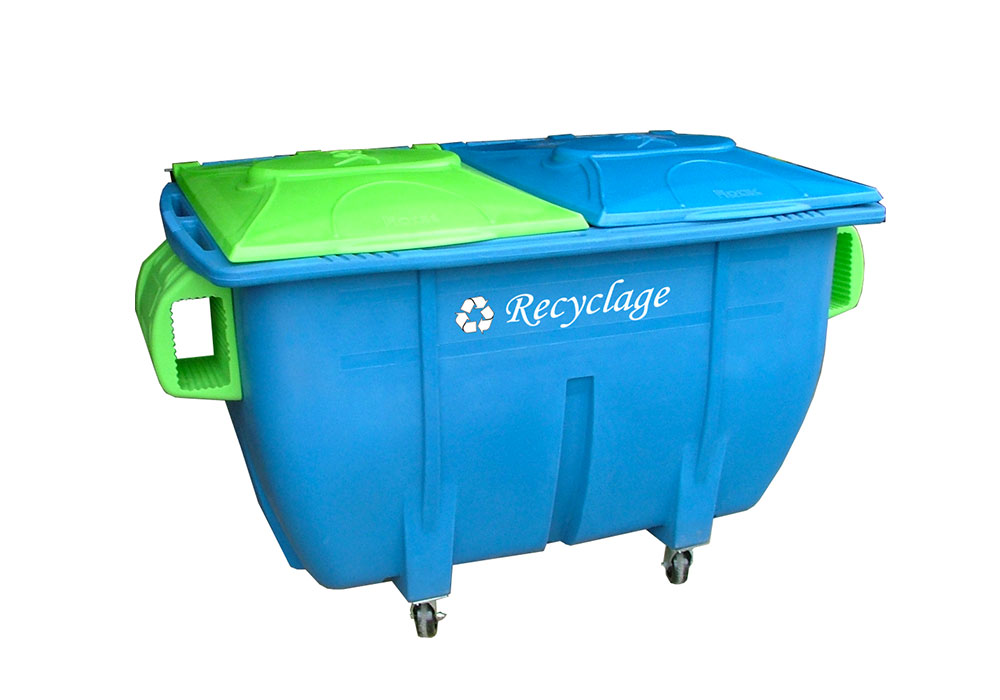 Design industriel - bac à rebu en plastique roto moulé