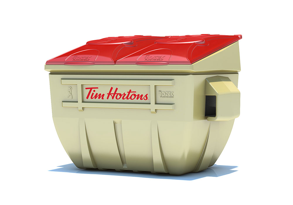 Design industriel - bac à rebu en plastique roto moulé